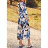 imagePRETTYGARDEN Womens Floral Midi Dress Casual Fall V Neck Long Sleeve Flowy Spring Beach Wedding Guest Vacation DressesBlack Blue Floral