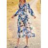 imagePRETTYGARDEN Womens Floral Midi Dress Casual Fall V Neck Long Sleeve Flowy Spring Beach Wedding Guest Vacation DressesBlack Blue Floral