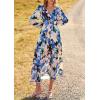 imagePRETTYGARDEN Womens Floral Midi Dress Casual Fall V Neck Long Sleeve Flowy Spring Beach Wedding Guest Vacation DressesBlack Blue Floral