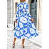 imagePRETTYGARDEN Womens Floral Midi Dress Casual Fall V Neck Long Sleeve Flowy Spring Beach Wedding Guest Vacation DressesBlue White Watercolour