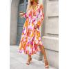 imagePRETTYGARDEN Womens Floral Midi Dress Casual Fall V Neck Long Sleeve Flowy Spring Beach Wedding Guest Vacation DressesMulticolored Print