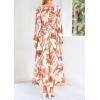 imagePRETTYGARDEN Womens Floral Midi Dress Casual Fall V Neck Long Sleeve Flowy Spring Beach Wedding Guest Vacation DressesPink Watercolour