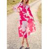 imagePRETTYGARDEN Womens Floral Midi Dress Casual Fall V Neck Long Sleeve Flowy Spring Beach Wedding Guest Vacation DressesRose Red Floral
