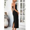 imagePRETTYGARDEN Womens Maxi Dress 2025 Summer Spaghetti Wedding Guest Long Resort Wear Casual Bodycon Sun DressesBlack