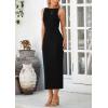 imagePRETTYGARDEN Womens Maxi Dress 2025 Summer Spaghetti Wedding Guest Long Resort Wear Casual Bodycon Sun DressesBlack