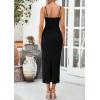 imagePRETTYGARDEN Womens Maxi Dress 2025 Summer Spaghetti Wedding Guest Long Resort Wear Casual Bodycon Sun DressesBlack