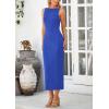 imagePRETTYGARDEN Womens Maxi Dress 2025 Summer Spaghetti Wedding Guest Long Resort Wear Casual Bodycon Sun DressesBlue