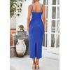 imagePRETTYGARDEN Womens Maxi Dress 2025 Summer Spaghetti Wedding Guest Long Resort Wear Casual Bodycon Sun DressesBlue
