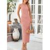imagePRETTYGARDEN Womens Maxi Dress 2025 Summer Spaghetti Wedding Guest Long Resort Wear Casual Bodycon Sun DressesPink
