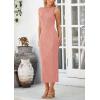 imagePRETTYGARDEN Womens Maxi Dress 2025 Summer Spaghetti Wedding Guest Long Resort Wear Casual Bodycon Sun DressesPink