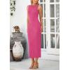imagePRETTYGARDEN Womens Maxi Dress 2025 Summer Spaghetti Wedding Guest Long Resort Wear Casual Bodycon Sun DressesRose Red
