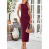 imagePRETTYGARDEN Womens Maxi Dress 2025 Summer Spaghetti Wedding Guest Long Resort Wear Casual Bodycon Sun DressesWine Red