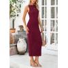 imagePRETTYGARDEN Womens Maxi Dress 2025 Summer Spaghetti Wedding Guest Long Resort Wear Casual Bodycon Sun DressesWine Red