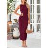 imagePRETTYGARDEN Womens Maxi Dress 2025 Summer Spaghetti Wedding Guest Long Resort Wear Casual Bodycon Sun DressesWine Red