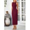 imagePRETTYGARDEN Womens Maxi Dress 2025 Summer Spaghetti Wedding Guest Long Resort Wear Casual Bodycon Sun DressesWine Red