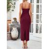 imagePRETTYGARDEN Womens Maxi Dress 2025 Summer Spaghetti Wedding Guest Long Resort Wear Casual Bodycon Sun DressesWine Red