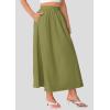 imagePRETTYGARDEN Womens Maxi Skirts 2025 Summer Trendy Ruffle High Waisted Casual Long Flowy Skirt with PocketsArmy Green
