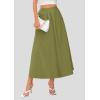 imagePRETTYGARDEN Womens Maxi Skirts 2025 Summer Trendy Ruffle High Waisted Casual Long Flowy Skirt with PocketsArmy Green
