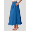 imagePRETTYGARDEN Womens Maxi Skirts 2025 Summer Trendy Ruffle High Waisted Casual Long Flowy Skirt with PocketsBlue