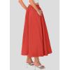 imagePRETTYGARDEN Womens Maxi Skirts 2025 Summer Trendy Ruffle High Waisted Casual Long Flowy Skirt with PocketsBrick Red