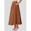 imagePRETTYGARDEN Womens Maxi Skirts 2025 Summer Trendy Ruffle High Waisted Casual Long Flowy Skirt with PocketsBrown