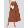 imagePRETTYGARDEN Womens Maxi Skirts 2025 Summer Trendy Ruffle High Waisted Casual Long Flowy Skirt with PocketsBrown