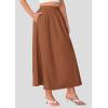 imagePRETTYGARDEN Womens Maxi Skirts 2025 Summer Trendy Ruffle High Waisted Casual Long Flowy Skirt with PocketsBrown