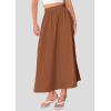imagePRETTYGARDEN Womens Maxi Skirts 2025 Summer Trendy Ruffle High Waisted Casual Long Flowy Skirt with PocketsBrown