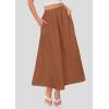 imagePRETTYGARDEN Womens Maxi Skirts 2025 Summer Trendy Ruffle High Waisted Casual Long Flowy Skirt with PocketsBrown