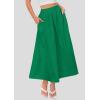 imagePRETTYGARDEN Womens Maxi Skirts 2025 Summer Trendy Ruffle High Waisted Casual Long Flowy Skirt with PocketsGreen