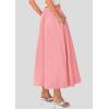 imagePRETTYGARDEN Womens Maxi Skirts 2025 Summer Trendy Ruffle High Waisted Casual Long Flowy Skirt with PocketsPink