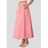 imagePRETTYGARDEN Womens Maxi Skirts 2025 Summer Trendy Ruffle High Waisted Casual Long Flowy Skirt with PocketsPink