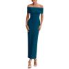 imagePRETTYGARDEN Womens Off The Shoulder Maxi Dresses 2025 Summer Formal Elegant Cocktail Party Wedding Guest Long DressPeacock Blue