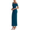 imagePRETTYGARDEN Womens Off The Shoulder Maxi Dresses 2025 Summer Formal Elegant Cocktail Party Wedding Guest Long DressPeacock Blue