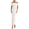 imagePRETTYGARDEN Womens Off The Shoulder Maxi Dresses 2025 Summer Formal Elegant Cocktail Party Wedding Guest Long DressWhite