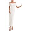 imagePRETTYGARDEN Womens Off The Shoulder Maxi Dresses 2025 Summer Formal Elegant Cocktail Party Wedding Guest Long DressWhite