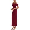 imagePRETTYGARDEN Womens Off The Shoulder Maxi Dresses 2025 Summer Formal Elegant Cocktail Party Wedding Guest Long DressWine Red
