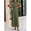 imagePRETTYGARDEN Womens Skirt Sets 2025 Summer Ruched Tank Tops Ruffle Maxi Skirts Wedding Guest Matching 2 Piece OutfitsArmy Green