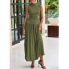 imagePRETTYGARDEN Womens Skirt Sets 2025 Summer Ruched Tank Tops Ruffle Maxi Skirts Wedding Guest Matching 2 Piece OutfitsArmy Green