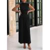 imagePRETTYGARDEN Womens Skirt Sets 2025 Summer Ruched Tank Tops Ruffle Maxi Skirts Wedding Guest Matching 2 Piece OutfitsBlack