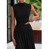 imagePRETTYGARDEN Womens Skirt Sets 2025 Summer Ruched Tank Tops Ruffle Maxi Skirts Wedding Guest Matching 2 Piece OutfitsBlack