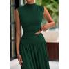 imagePRETTYGARDEN Womens Skirt Sets 2025 Summer Ruched Tank Tops Ruffle Maxi Skirts Wedding Guest Matching 2 Piece OutfitsDark Green