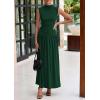 imagePRETTYGARDEN Womens Skirt Sets 2025 Summer Ruched Tank Tops Ruffle Maxi Skirts Wedding Guest Matching 2 Piece OutfitsDark Green