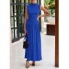 imagePRETTYGARDEN Womens Skirt Sets 2025 Summer Ruched Tank Tops Ruffle Maxi Skirts Wedding Guest Matching 2 Piece OutfitsRoyal Blue