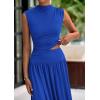imagePRETTYGARDEN Womens Skirt Sets 2025 Summer Ruched Tank Tops Ruffle Maxi Skirts Wedding Guest Matching 2 Piece OutfitsRoyal Blue