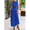imagePRETTYGARDEN Womens Skirt Sets 2025 Summer Ruched Tank Tops Ruffle Maxi Skirts Wedding Guest Matching 2 Piece OutfitsRoyal Blue