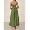 imagePRETTYGARDEN Womens Smocked Maxi Dresses 2025 Summer Beach Sundress Casual Spaghetti Strap Swing A Line Long Flowy DressArmy Green