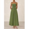imagePRETTYGARDEN Womens Smocked Maxi Dresses 2025 Summer Beach Sundress Casual Spaghetti Strap Swing A Line Long Flowy DressArmy Green