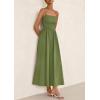 imagePRETTYGARDEN Womens Smocked Maxi Dresses 2025 Summer Beach Sundress Casual Spaghetti Strap Swing A Line Long Flowy DressArmy Green