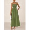 imagePRETTYGARDEN Womens Smocked Maxi Dresses 2025 Summer Beach Sundress Casual Spaghetti Strap Swing A Line Long Flowy DressArmy Green